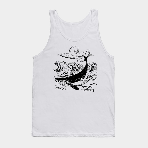 Humpback Whale Tank Top by SWON Design